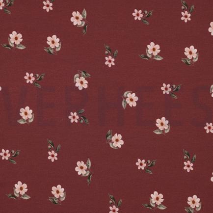 JERSEY DIGITAAL GOTS BLOEMEN ROOD/ROUGE (hover)