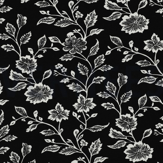 VISCOSE JERSEY FLOWERS BLACK #7