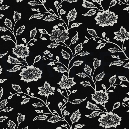 VISCOSE JERSEY FLEURS NOIR (hover)