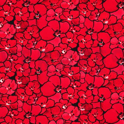 VISCOSE JERSEY DIGITAL FLEURS ROUGE (hover)
