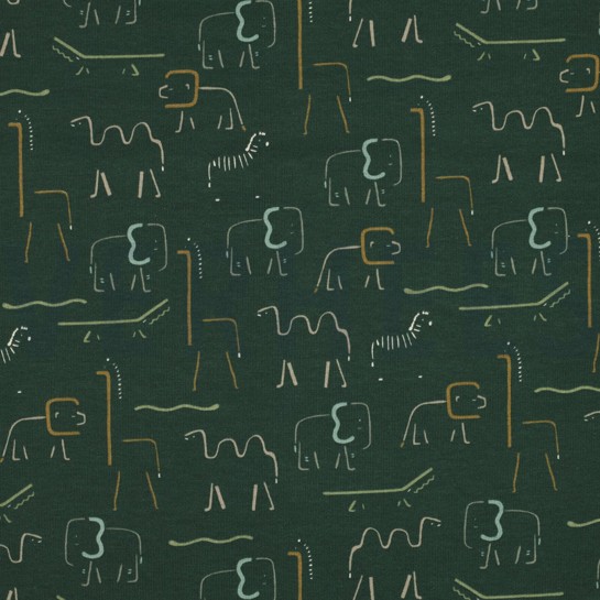 SOFT SWEAT SAFARI TIERE DUNKELGRÜN #7