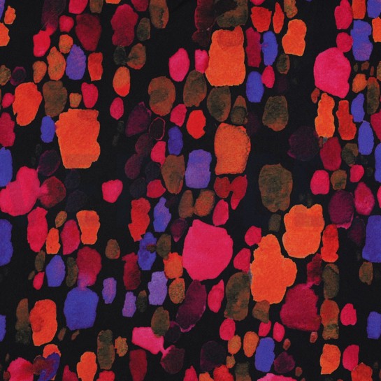 VISCOSE SATIN DIGITAL ABSTRACT BLACK #7