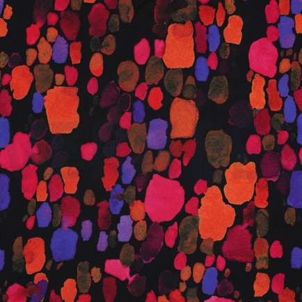 VISCOSE SATIN DIGITAL ABSTRACT BLACK (hover)