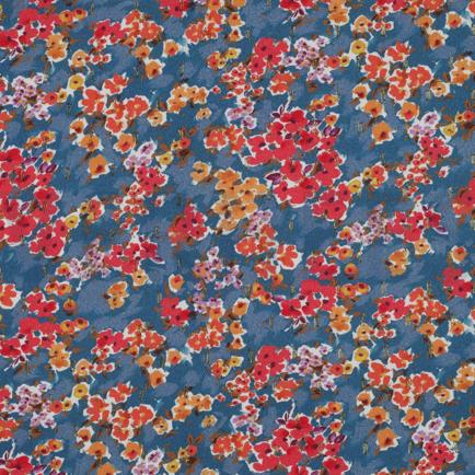 VISCOSE LUREX DIGITAAL KLEINE BLOEMEN PETROL (hover)