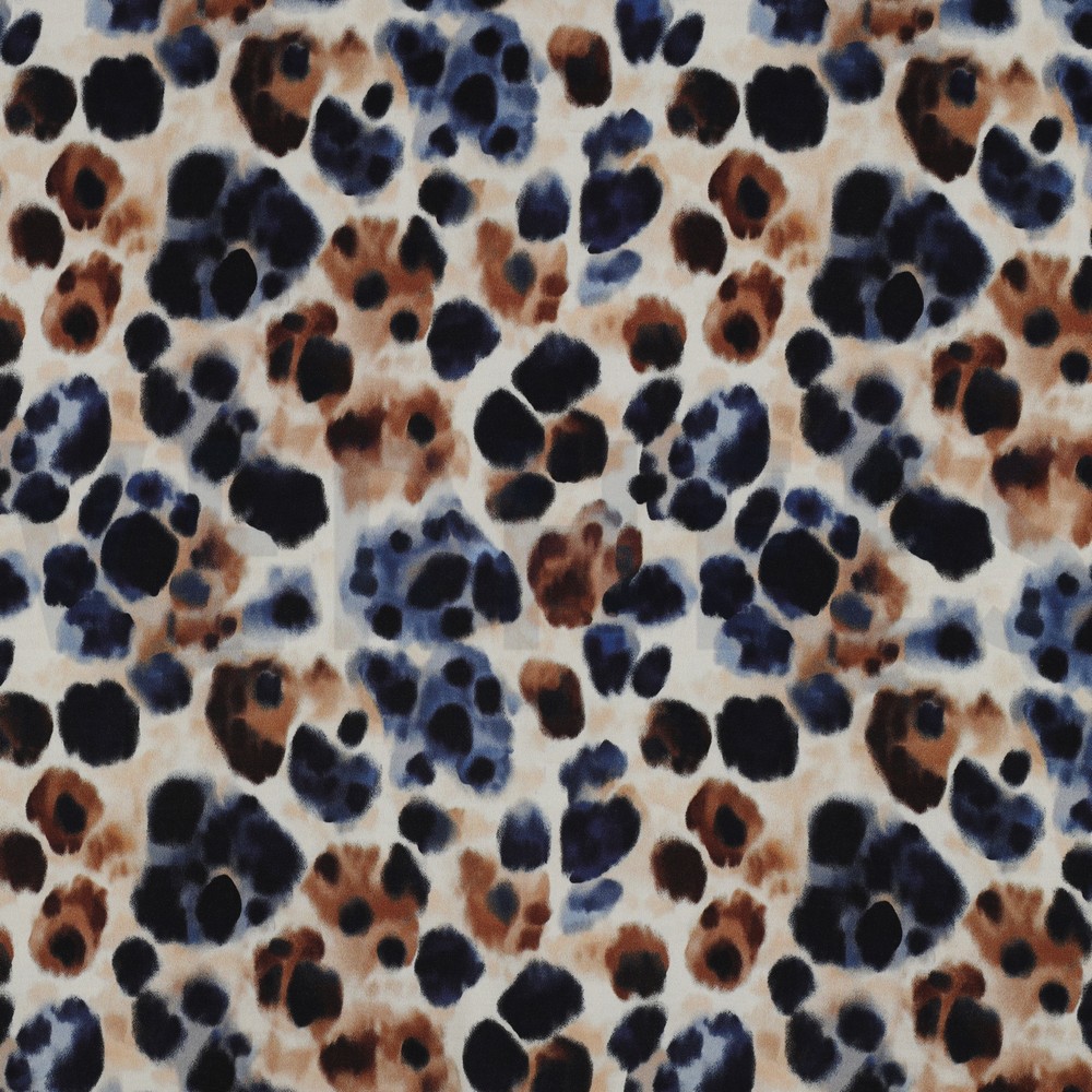 VISKOSE SATIN DIGITAL TIERHAUT ECRU