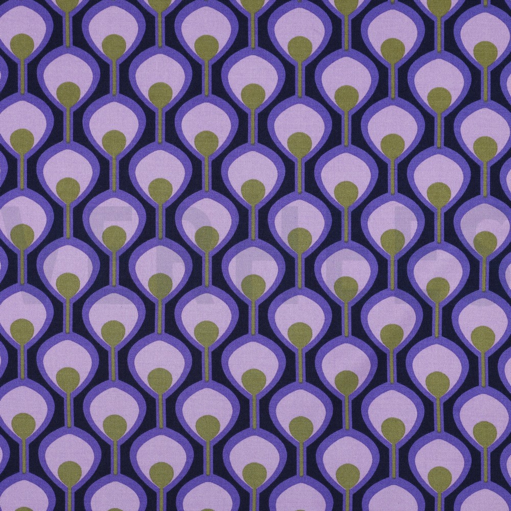 VISCOSE ROSELLA STRETCH ABSTRACT DARK PURPLE