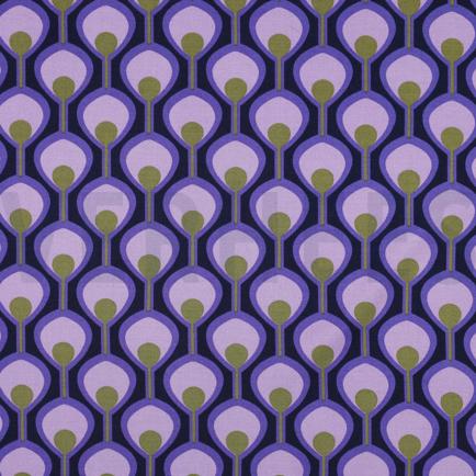 VISCOSE ROSELLA STRETCH ABSTRACT DONKERPAARS (hover)