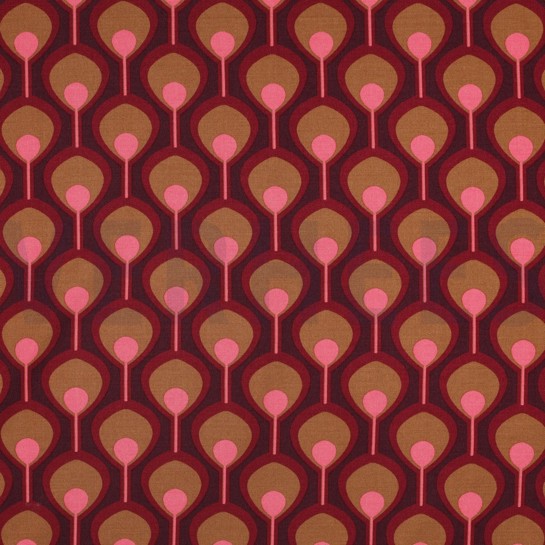VISCOSE ROSELLA STRETCH ABSTRACT BURGUNDY #7
