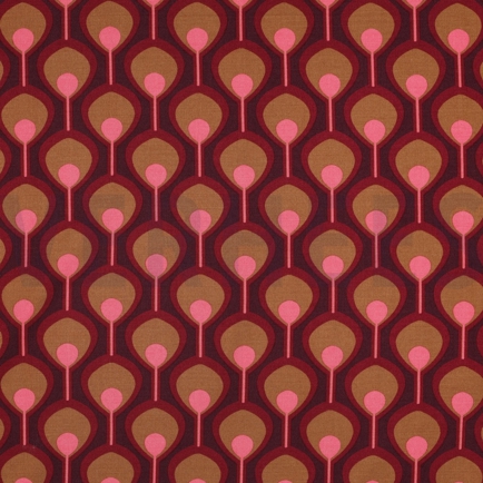 VISCOSE ROSELLA STRETCH ABSTRACT BURGUNDY (hover)