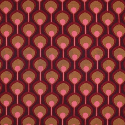 VISCOSE ROSELLA STRETCH ABSTRACT BORDEAUXROOD (hover)