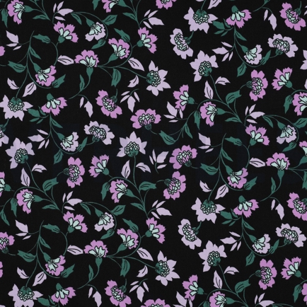 VISCOSE ROSELLA STRETCH FLOWERS BLACK (hover)