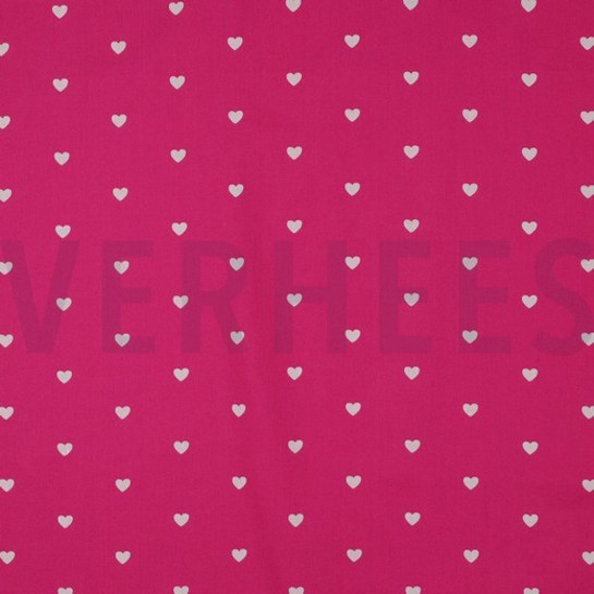 FINE POPLIN HEARTS FUCHSIA/WHITE #7