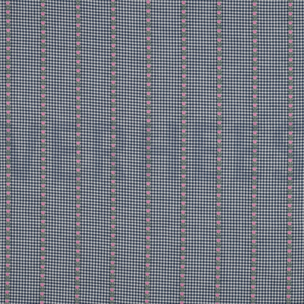 COTTON JACQUARD FLOWERS BLUE/ WHITE