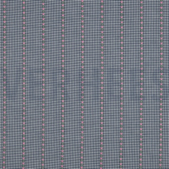 COTTON JACQUARD FLOWERS BLUE/WHITE #7