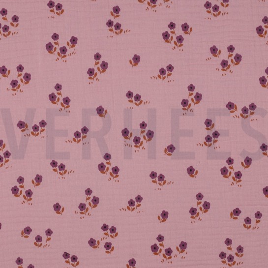 DOUBLE GAUZE FLOWERS MAUVE #7