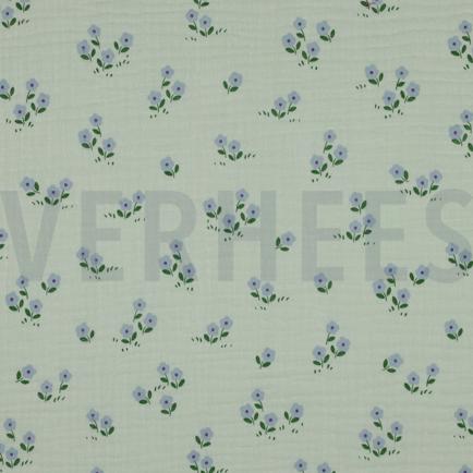 DOUBLE GAUZE FLOWERS MINT (hover)