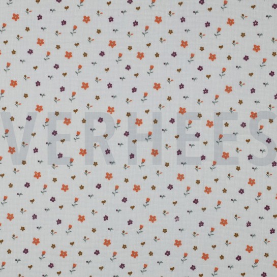 MUSSELIN BLUMEN WEISS #7