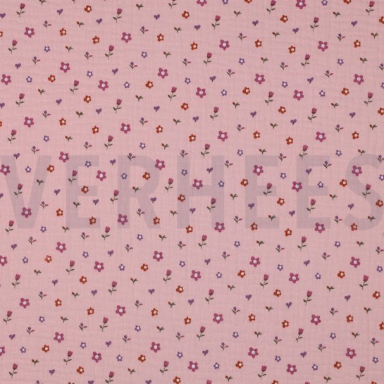 DOUBLE GAUZE FLOWERS LIGHT PINK #7