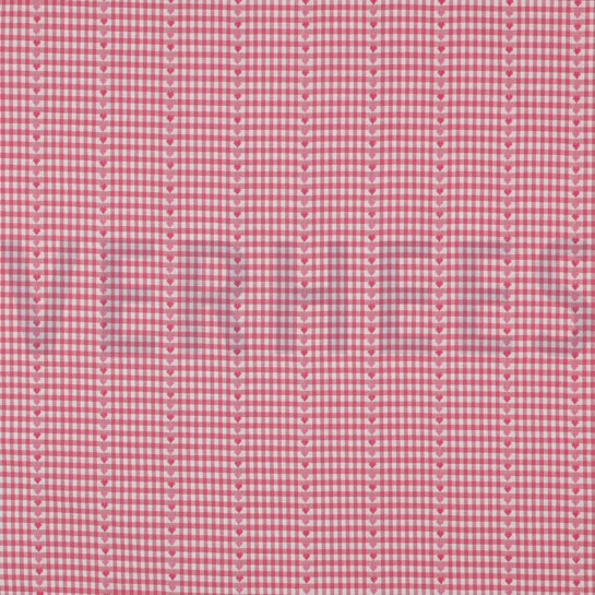 COTTON JACQUARD HEARTS PINK #7