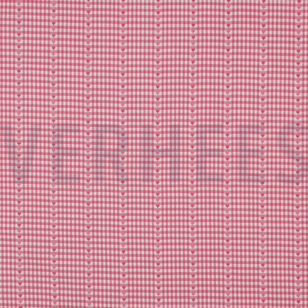 COTTON JACQUARD HEARTS PINK (hover)