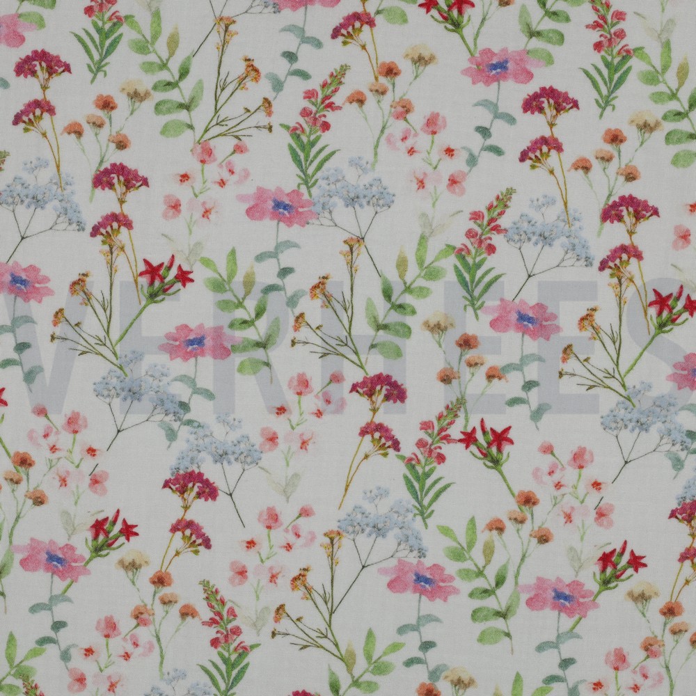 DOUBLE GAZE DE COTON FLEURS BLANC