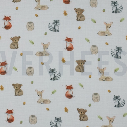 DOUBLE GAUZE DIGITAAL BOSDIEREN WIT (hover)