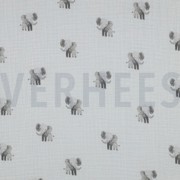 DOUBLE GAUZE GOTS DIGITAAL DIEREN WIT (thumbnail)