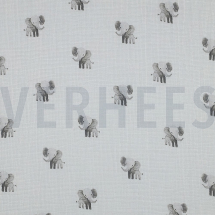 DOUBLE GAUZE GOTS DIGITAAL DIEREN WIT (hover)