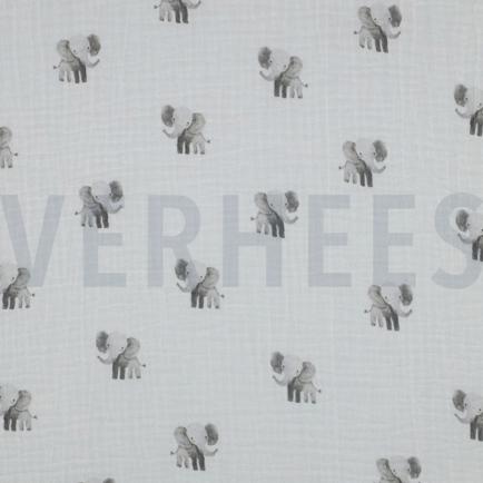DOUBLE GAUZE GOTS DIGITAAL DIEREN WIT (hover)