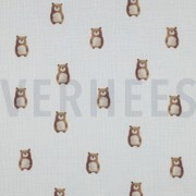 DOUBLE GAUZE GOTS DIGITAL ANIMALS WHITE (thumbnail)