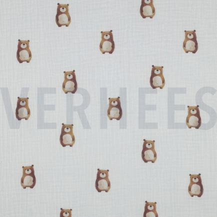 DOUBLE GAUZE GOTS DIGITAAL DIEREN WIT (hover)