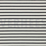 FRENCH TERRY GARENGEVERFD STREPEN ÉCRU/DONKERBLAUW (thumbnail)