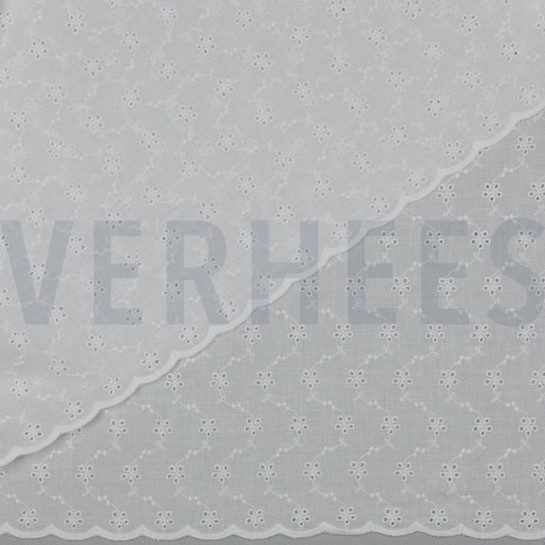 KATOEN EMBROIDERY TWEE-ZIJDIGE GOLFRAND WIT #7