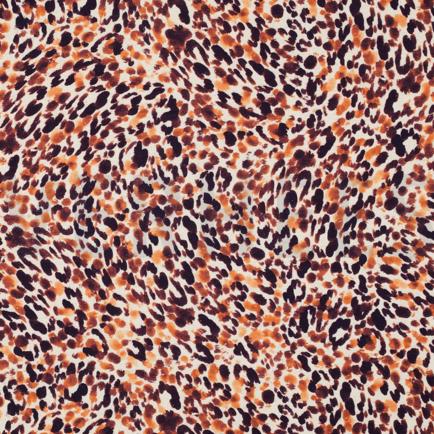 LINNEN JERSEY DIGITAAL LUIPAARD PRINT NATUUR / ORANJE (hover)