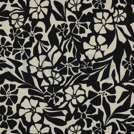 COTTON VISCOSE FLOWERS BLACK #7