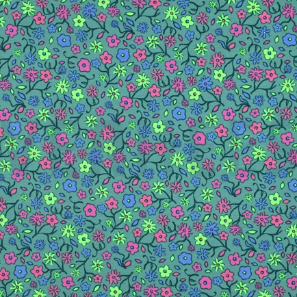 JERSEY NEON FLOWERS GREEN (hover)