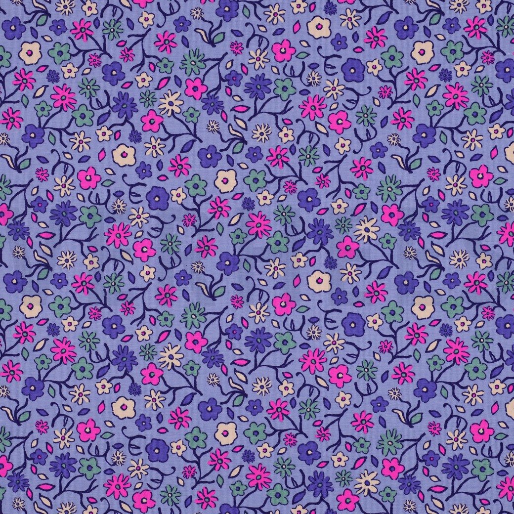 JERSEY NEON FLOWERS LAVENDER