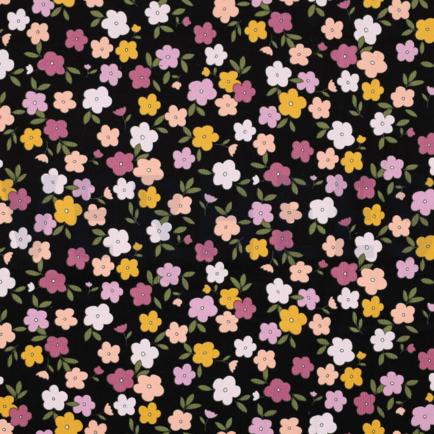 CORDUROY BABYRIB KLEINE BLOEMEN ZWART (hover)