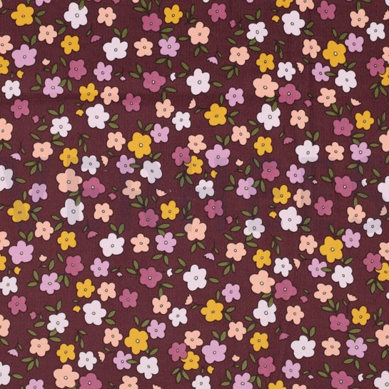 BABYCORD SMALL FLOWERS MAUVE #7