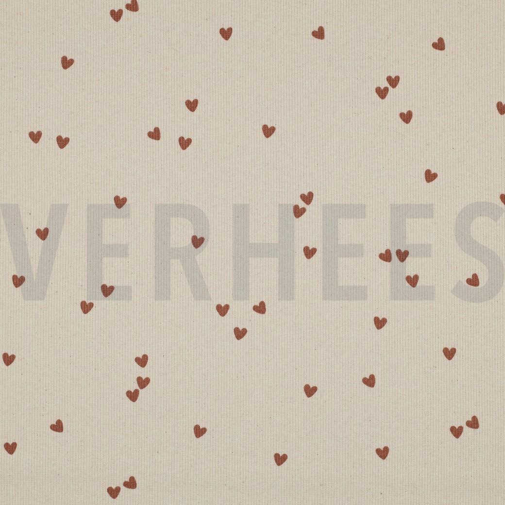 RIB JERSEY HEARTS NATURAL