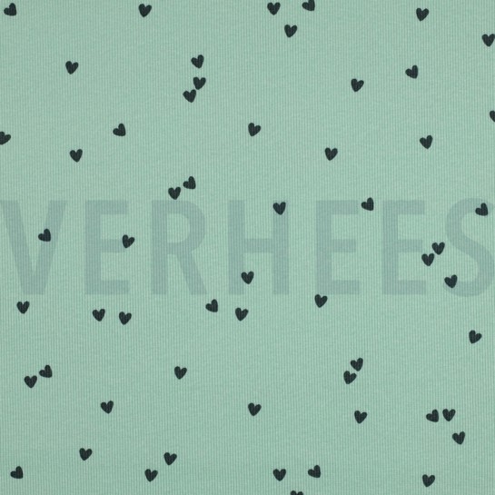 JERSEY CÔTELÉ COEURS SAUGE #7