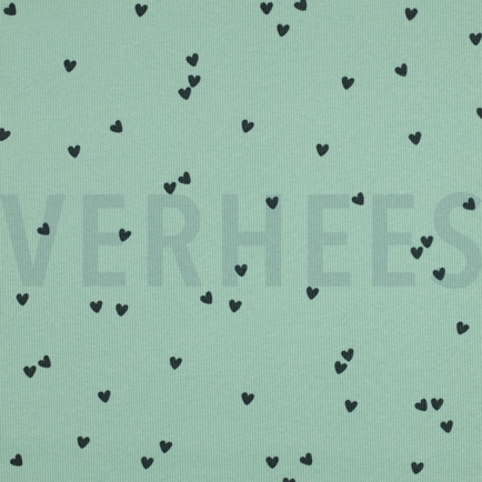 JERSEY CÔTELÉ COEURS SAUGE (hover)