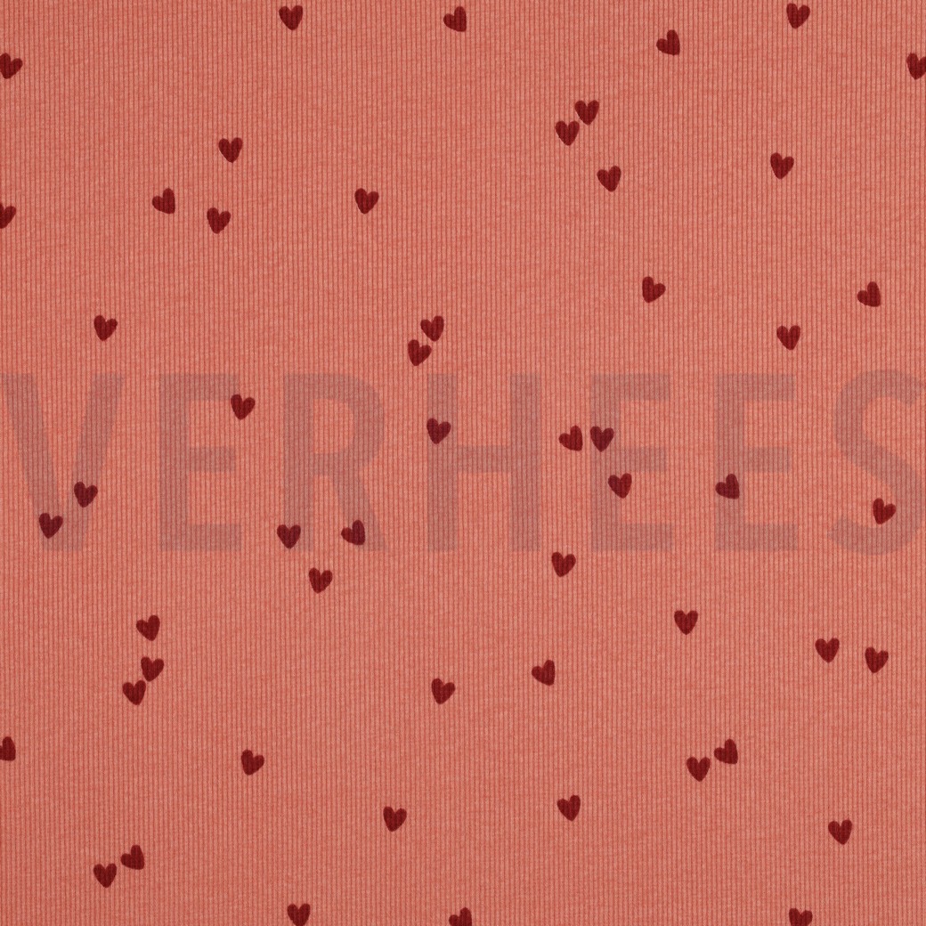 RIB JERSEY HEARTS PINK