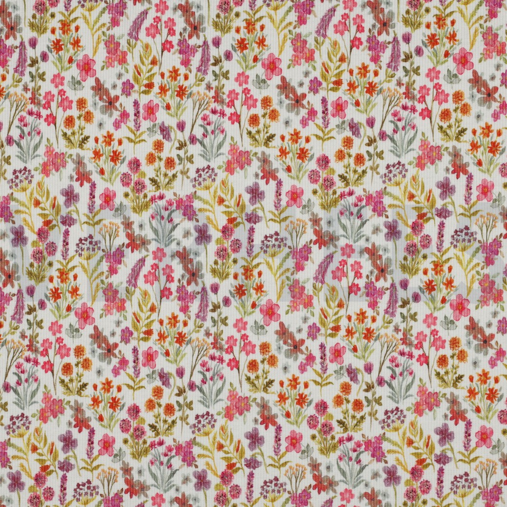 RIB JERSEY DIGITAL FLOWERS PINK
