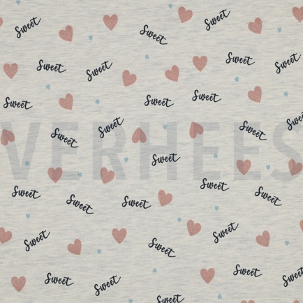 JERSEY MELANGE GLITZER LIEBE ECRU (hover)