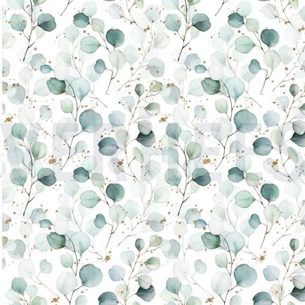 JERSEY DIGITAL EUCALYPTUS LEAVES WHITE (hover)