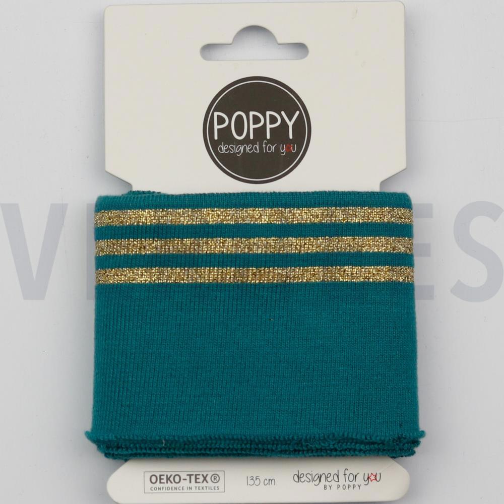 CUFFS BÜNDCHEN LUREX 7CM TEAL