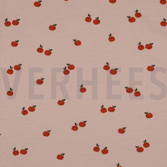 JERSEY GOTS FRUITS MAUVE CLAIR #7