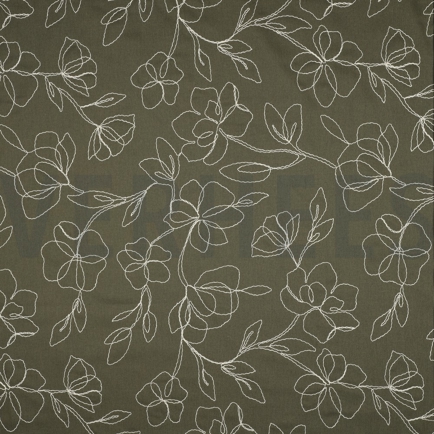 LINEN VISCOSE EMBROIDERY FLOWERS PICKLE (hover)