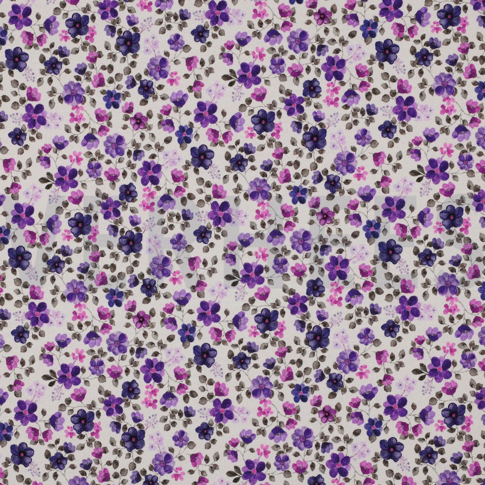 JERSEY GOTS DIGITAL FLOWERS PURPLE